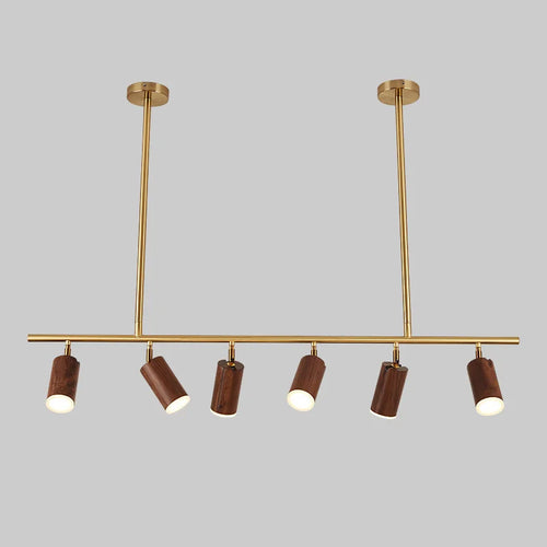 lustre led moderne en bois de noyer pour décoration maison - vue 5 sur 7