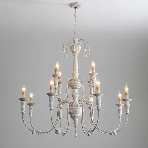 lustre en bois massif pour décoration intérieure et éclairage - vue 3 sur 10
