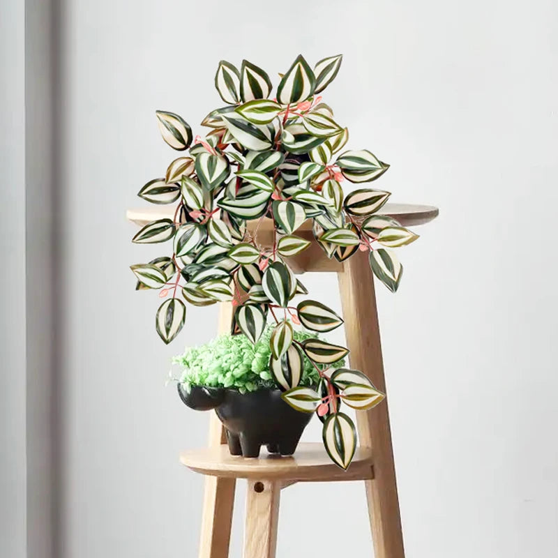 plante artificielle suspendue en faux rotin pour décoration intérieure et extérieure - vue 2 sur 9