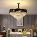 lustre en cristal luxueux avec éclairage led pour intérieur