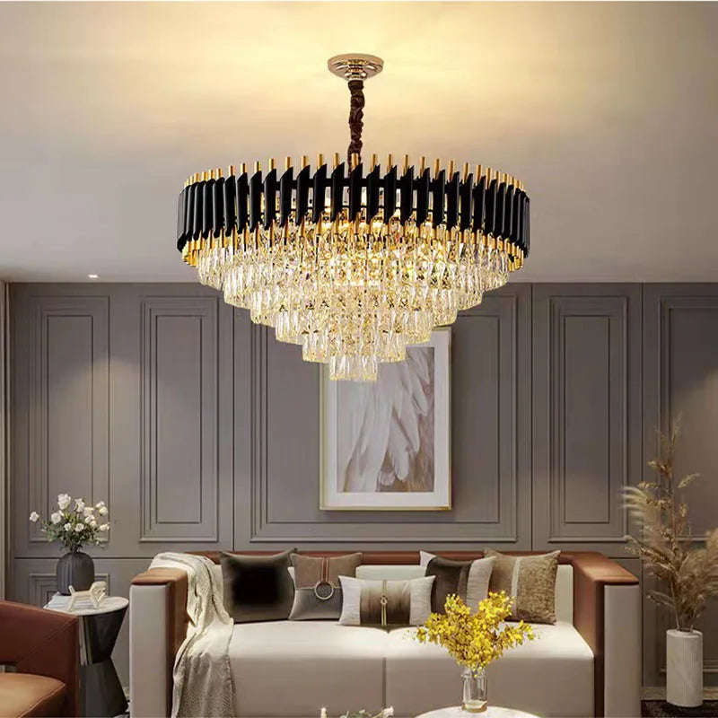 lustre en cristal luxueux avec éclairage led pour intérieur - vue 3 sur 14