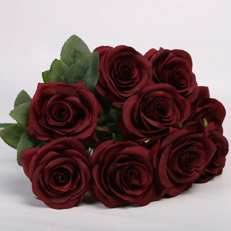 bouquet de roses artificielles pour mariage et décoration intérieure - vue 12 sur 27