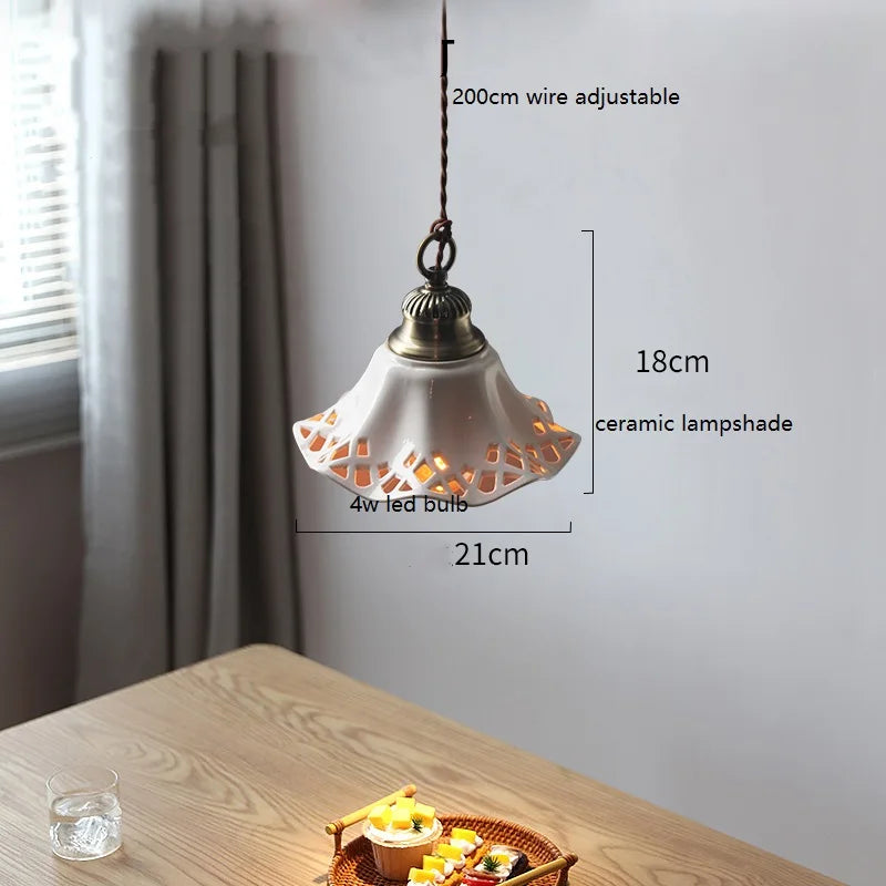 Suspension led en céramique moderne simple