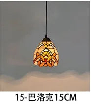 lustre en verre style tiffany rétro pour intérieur méditerranéen - vue 17 sur 30