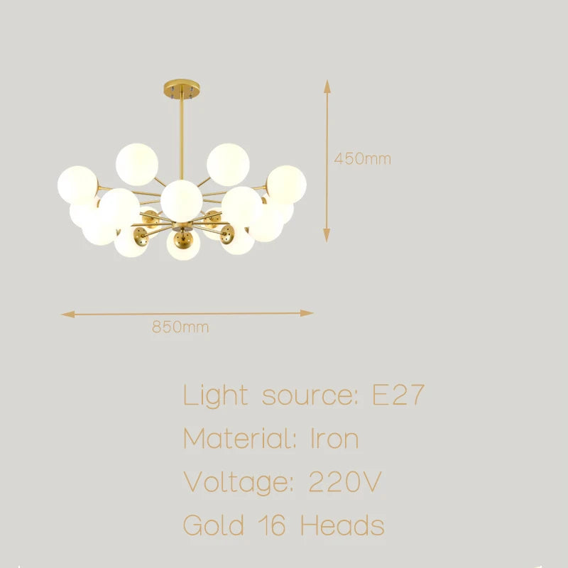 Moderne Simple suspension LED lumière fer lustre chambre salon salle à manger éclairage à la maison noir/or E27 220V plafonnier - vue 18 sur 20