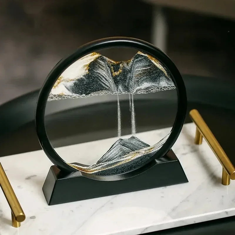 sablier en verre 3d paysage de sable en mouvement décoration artistique - vue 3 sur 54
