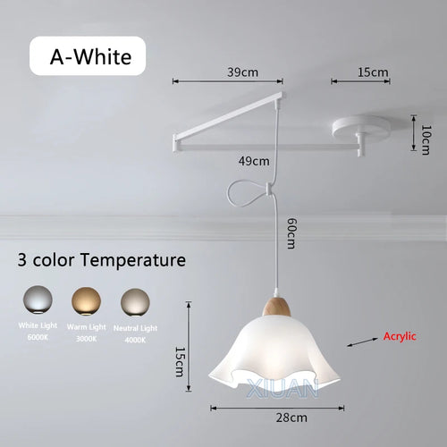 suspension moderne à bras oscillant led mobile - vue 24 sur 30