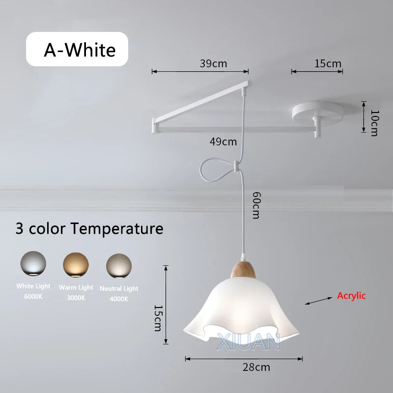 suspension moderne à bras oscillant led mobile - vue 23 sur 30