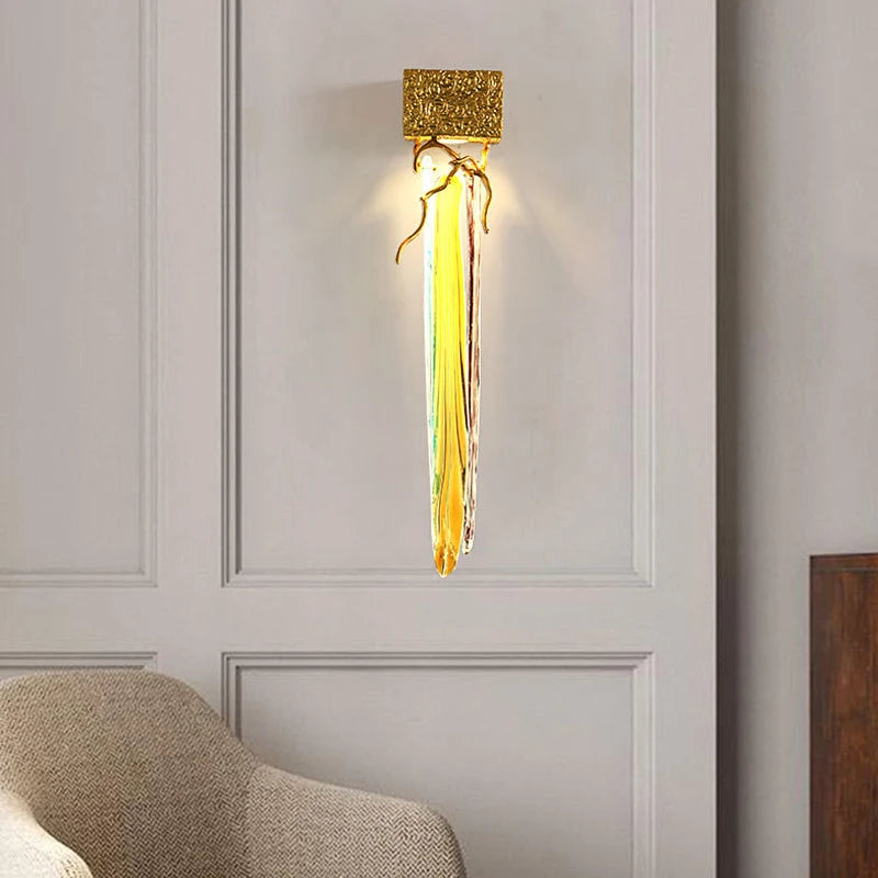 applique murale en cristal et cuivre moderne et élégante pour intérieur - vue 3 sur 6