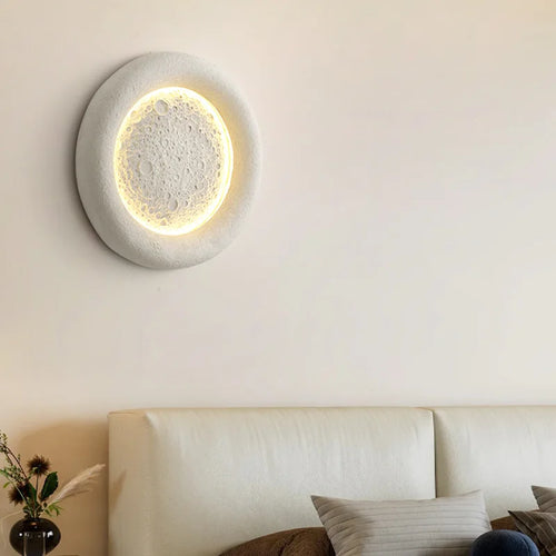 applique murale led ronde en forme de lune design art déco interchangeable - vue 5 sur 8