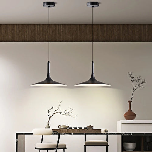 Suspension design LED conique arrondi Noir - vue 4 sur 6