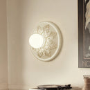 applique murale ronde rétro en verre blanc haut de gamme