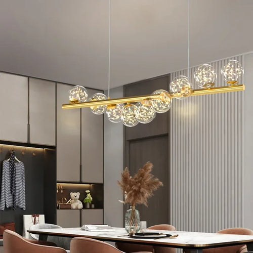 lustre moderne boule de verre éclairage de décoration suspendu - vue 4 sur 12