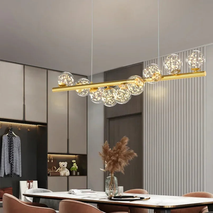 lustre moderne boule de verre éclairage de décoration suspendu - vue 3 sur 12