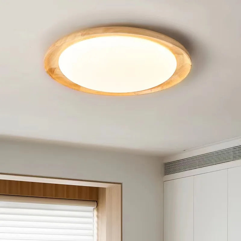 plafonnier en bois massif design wabi-sabi pour intérieur lumineux - vue 4 sur 10