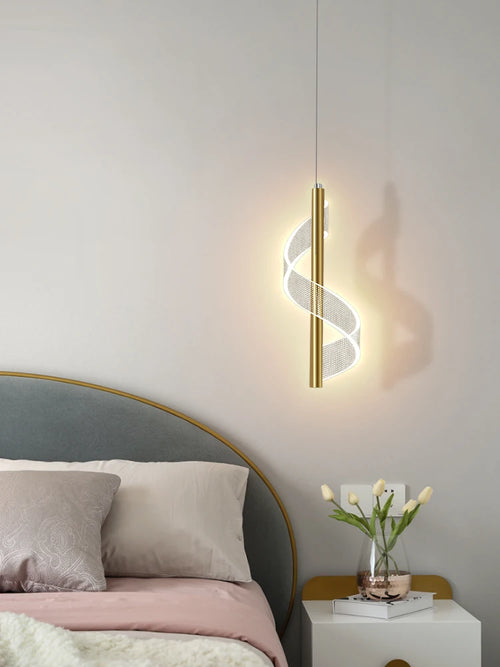suspension led design en forme de s pour décoration intérieure élégante - vue 2 sur 8