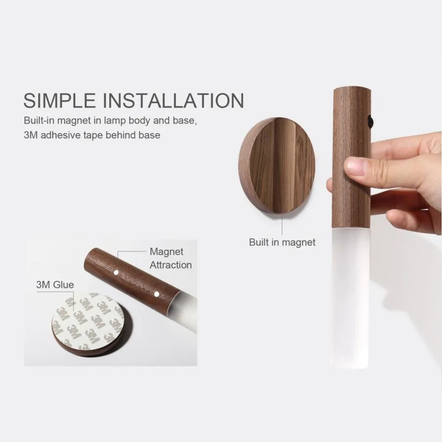 lampe led usb rechargeable bois sans fil - vue 4 sur 10