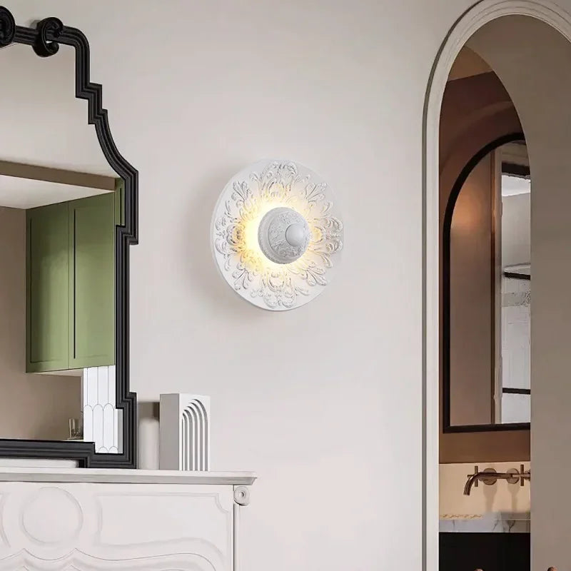 applique murale en résine d'ange sculptée décorative à led - vue 4 sur 19