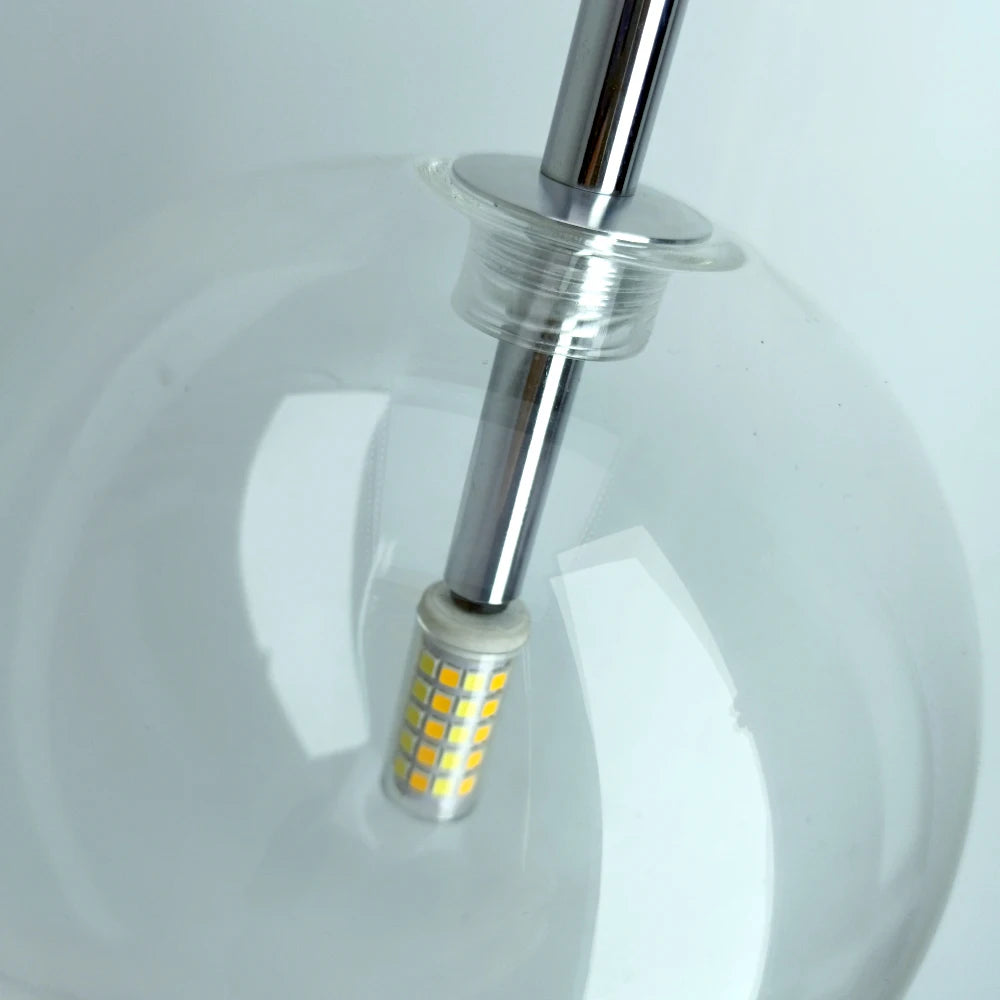 Suspension nordique moderne en verre clair - vue 4 sur 18