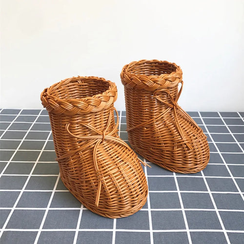 panier de rangement en rotin tissé style animal fait main - vue 7 sur 29