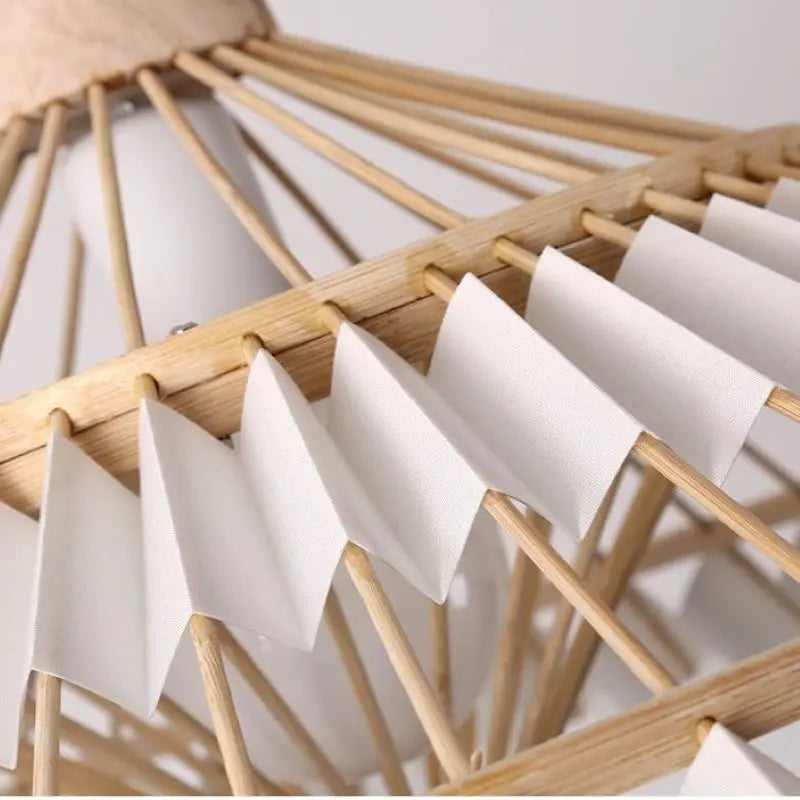 lustre en bambou tissé style chinois créatif pour éclairage décoratif - vue 5 sur 12