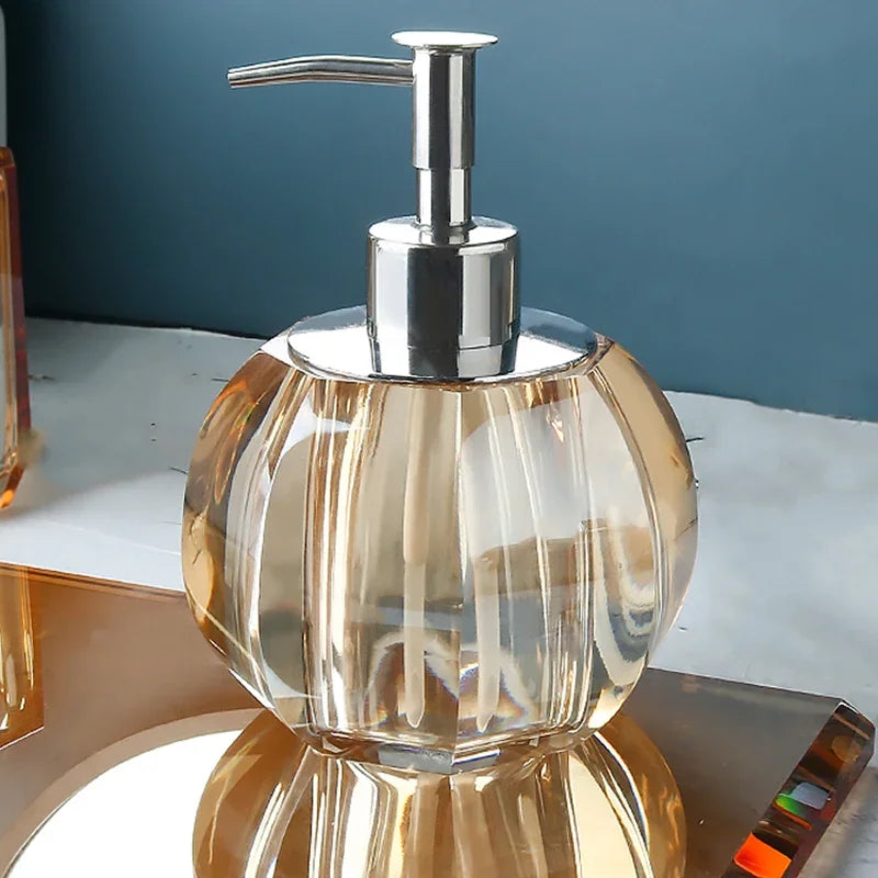 distributeur de savon en verre accessoires de salle de bain luxe - vue 14 sur 16