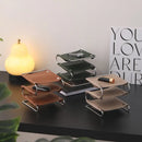 support de rangement multifonction en cuir et acier inoxydable