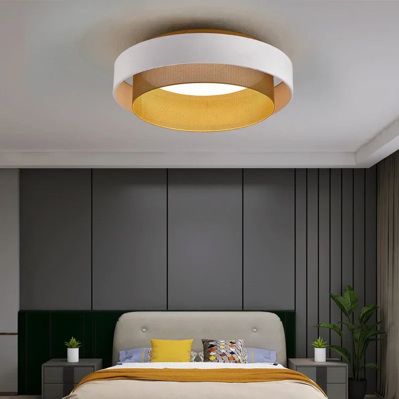 Plafonnier LED circulaire en métal noir - vue 4 sur 5