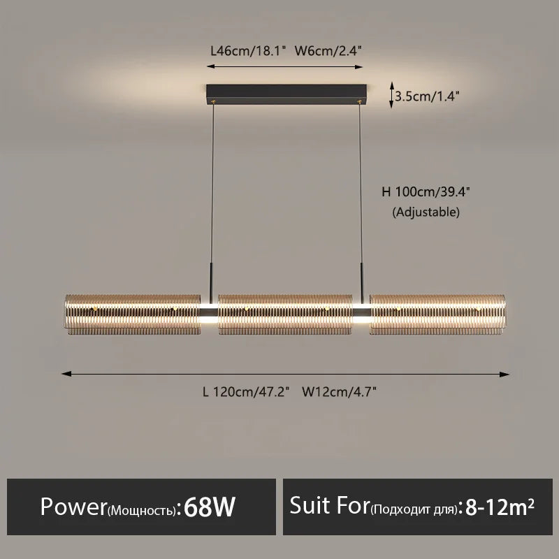 lustre nordique pour éclairage de table et cuisine - vue 8 sur 9