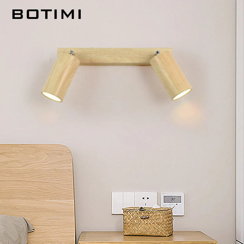 botimi applique murale fer interrupteur bouton-poussoir imitation bois nordique - vue 5 sur 13