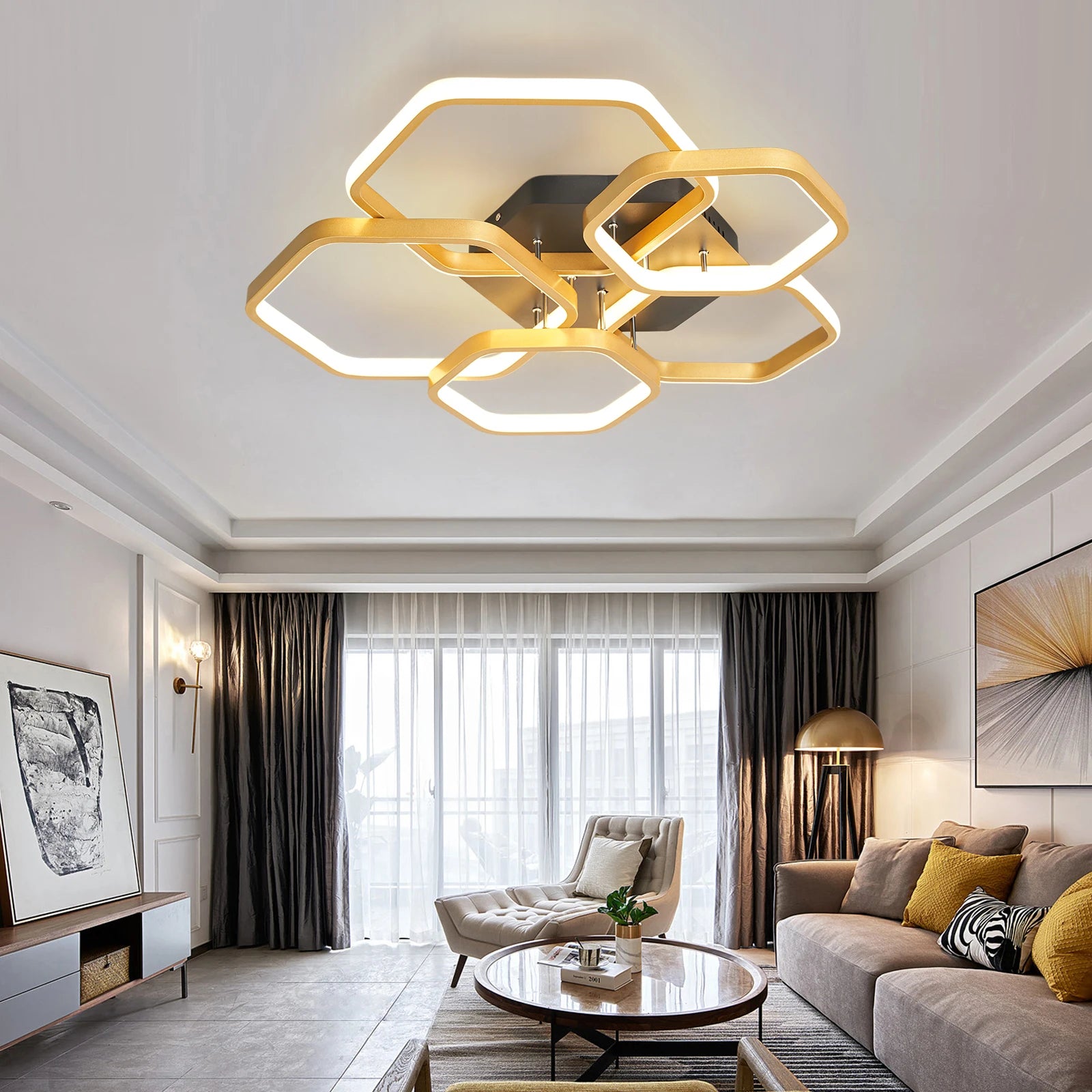 Modern Led Chandelier For Living Rooms, Bedrooms, Children's Rooms, Home Chandeliers, Working Together With Smart Home - vue 3 sur 9