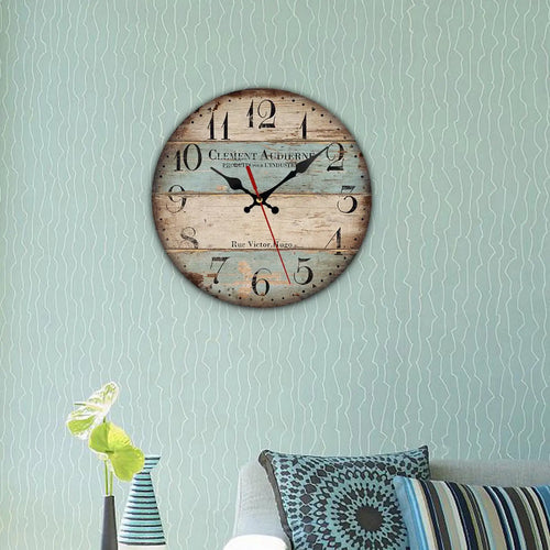 horloge murale en bois style européen silencieuse pour bureau et école - vue 12 sur 11