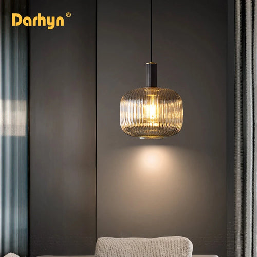 lustre rétro led en verre pour décoration intérieure - vue 4 sur 10