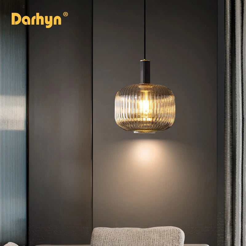 lustre rétro led en verre pour décoration intérieure - vue 3 sur 10
