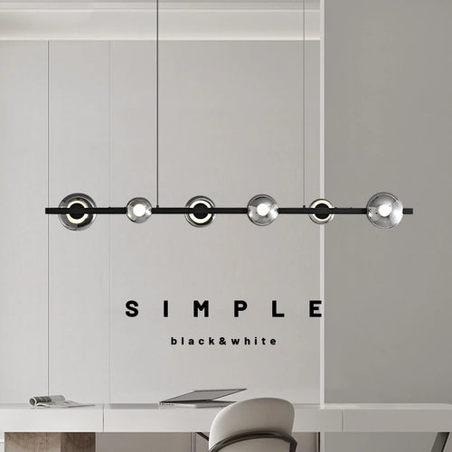 lustre de restaurant minimaliste moderne en cuivre led - vue 3 sur 9