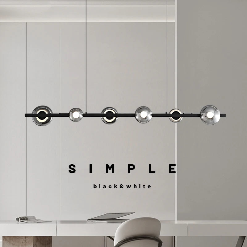 lustre de restaurant minimaliste moderne en cuivre led - vue 3 sur 9