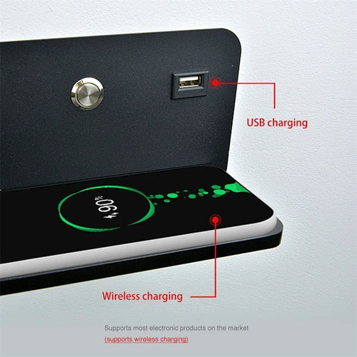 applique murale led moderne avec usb et chargement sans fil - vue 4 sur 10