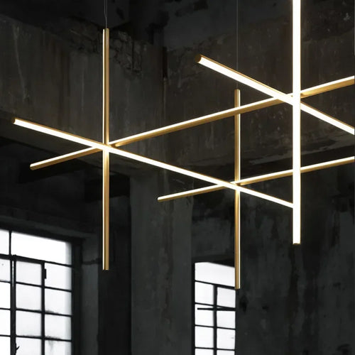 lustre tubulaire design italien suspension à led décorative - vue 5 sur 15