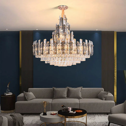 lustre suspendu en cristal à intensité variable design moderne - vue 3 sur 11