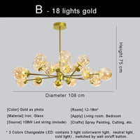 lustre moderne en forme d'étoile avec abat-jour en verre décoratif