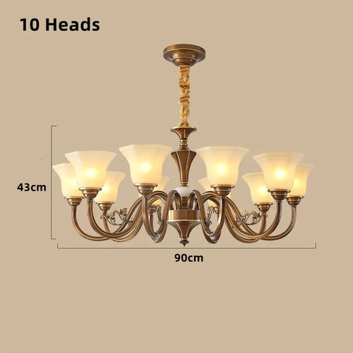 lustre vintage en cuivre avec abat-jour en verre dépoli - vue 21 sur 20