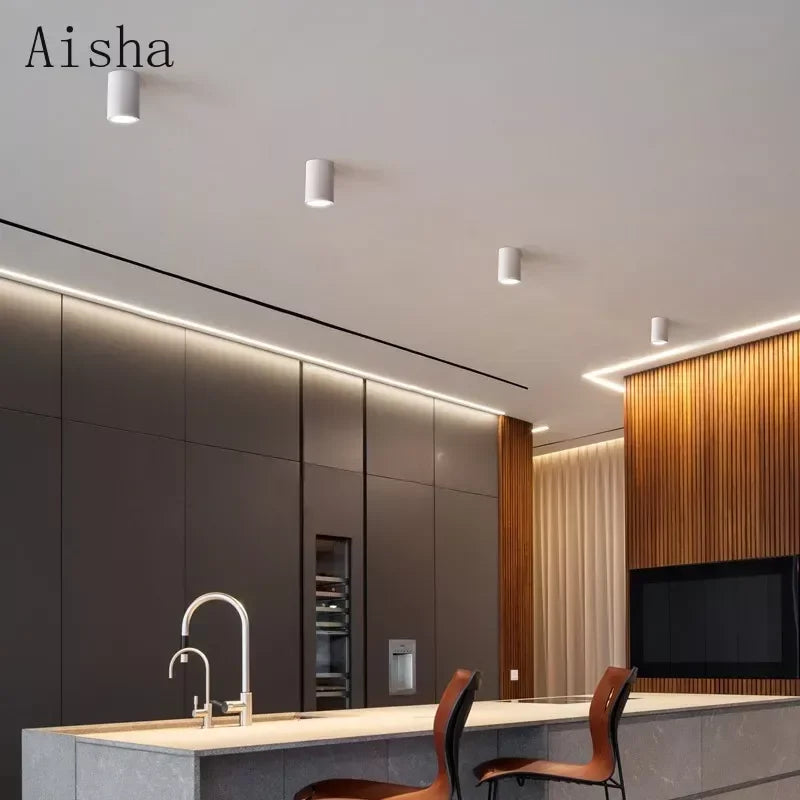 plafonnier rond en ciment led design minimaliste pour intérieur - vue 4 sur 9