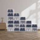 lot de 20 boîtes à chaussures pliables transparentes pour rangement