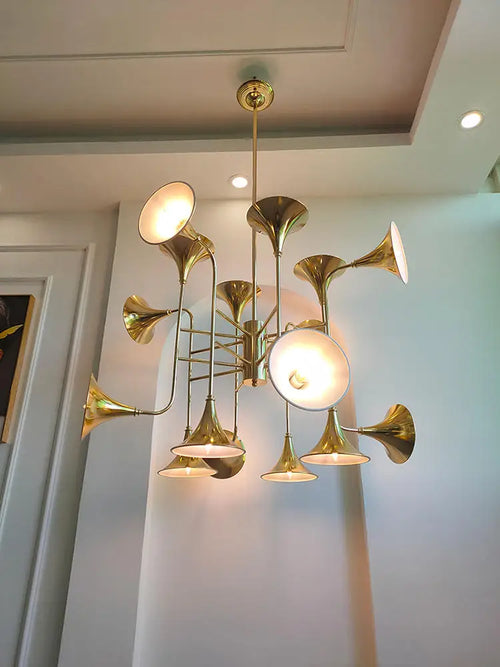 plafonnier led design corne d'or pour décoration intérieure créative - vue 3 sur 5