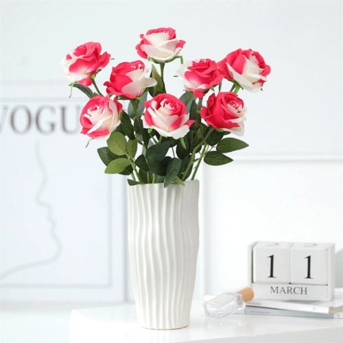 fleurs de roses artificielles en soie pour décorations romantiques - vue 6 sur 13