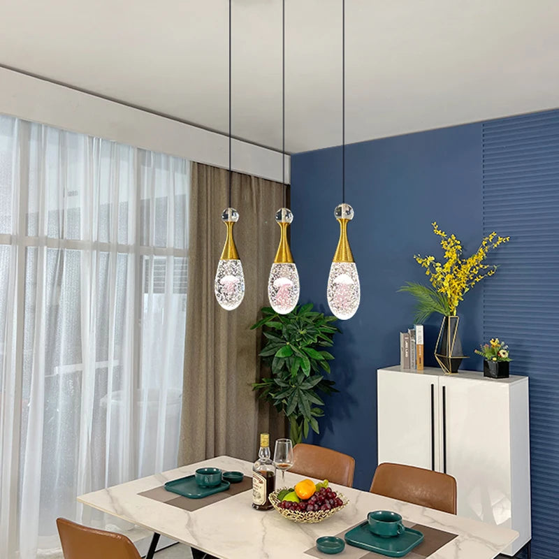 lustre nordique en cristal pour décoration moderne et élégante - vue 3 sur 12
