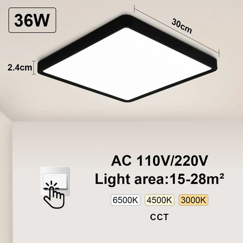 Tuya Smart LED plafonnier App commande vocale Alexa Google télécommande plafonniers carrés salon chambre éclairage - vue 13 sur 22