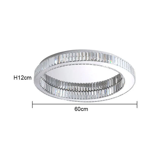 Plafonnier rond led cristal moderne simple - vue 12 sur 12