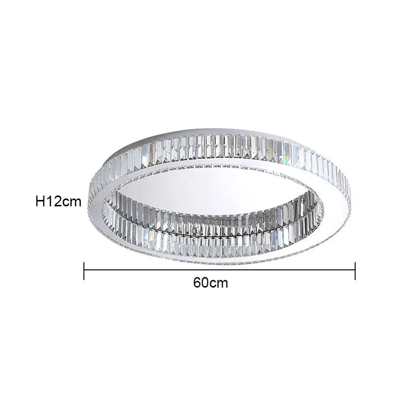 Plafonnier rond led cristal moderne simple - vue 12 sur 12