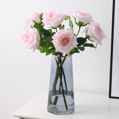 fleurs de roses artificielles en latex pour décoration élégante - vue 3 sur 11